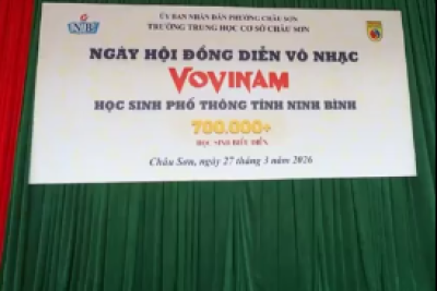 Hòa trong không khí sôi nổi của tuổi trẻ tỉnh Ninh Bình, thầy và trò Trường THCS Châu Sơn tự hào tham gia Ngày hội Võ nhạc Vovinam