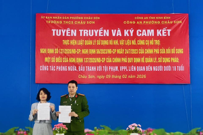 [TIN HOẠT ĐỘNG] TUYÊN TRUYỀN VÀ KÝ CAM KẾT PHÒNG CHỐNG PHÁO, VŨ KHÍ, VẬT LIỆU NỔ